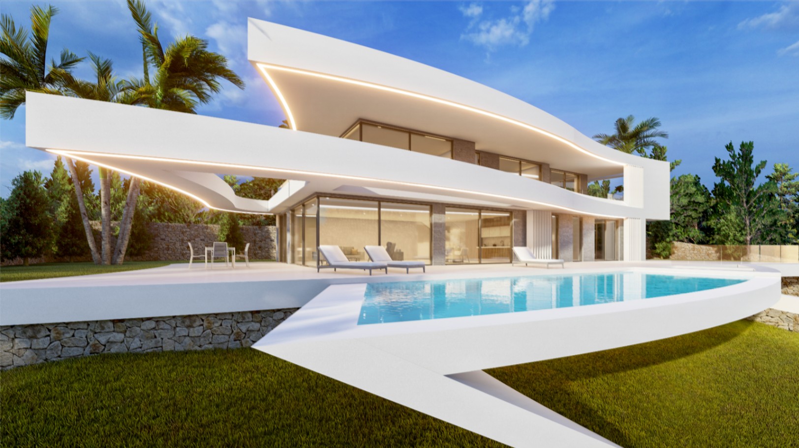 Elegante luxe villa met 4 slaapkamers en panoramisch uitzicht op zee en de bergen