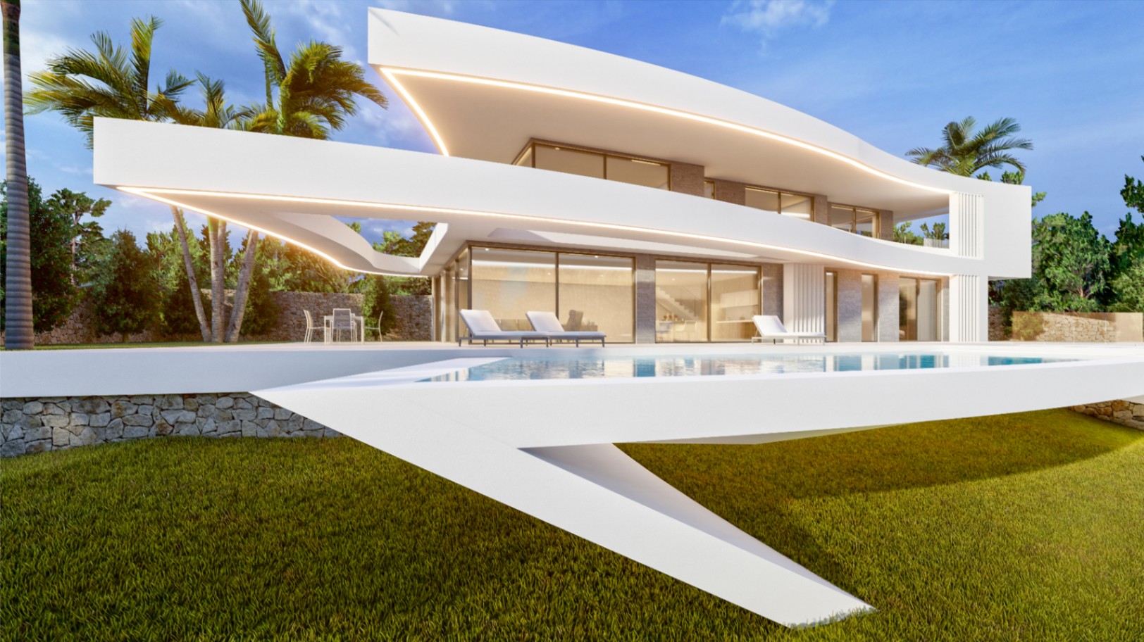 Elegante luxe villa met 4 slaapkamers en panoramisch uitzicht op zee en de bergen