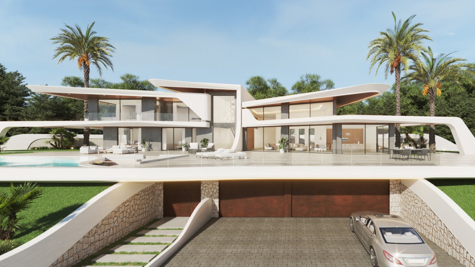 Luxe moderne villa met panoramisch uitzicht in Javea