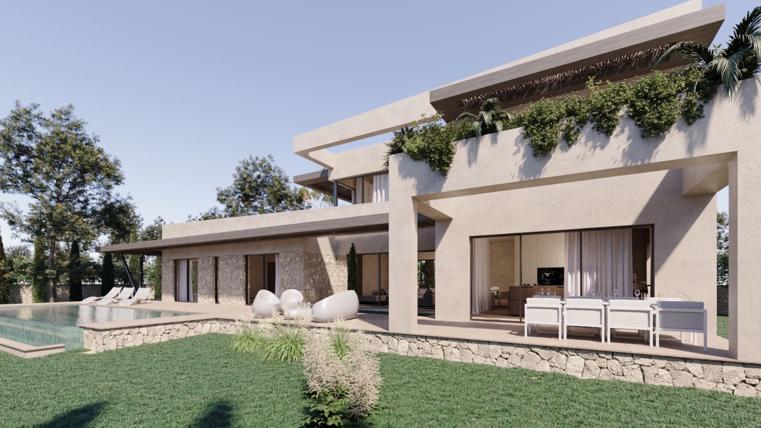 Luxe moderne villa met eigentijdse mediterrane stijl en elegante kenmerken