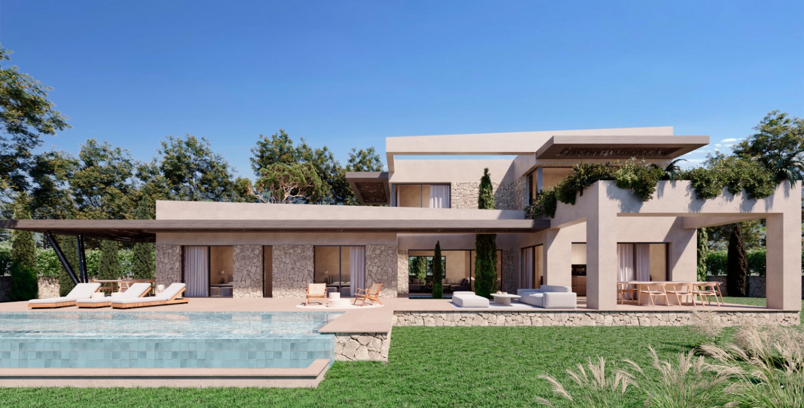 Luxe moderne villa met eigentijdse mediterrane stijl en elegante kenmerken