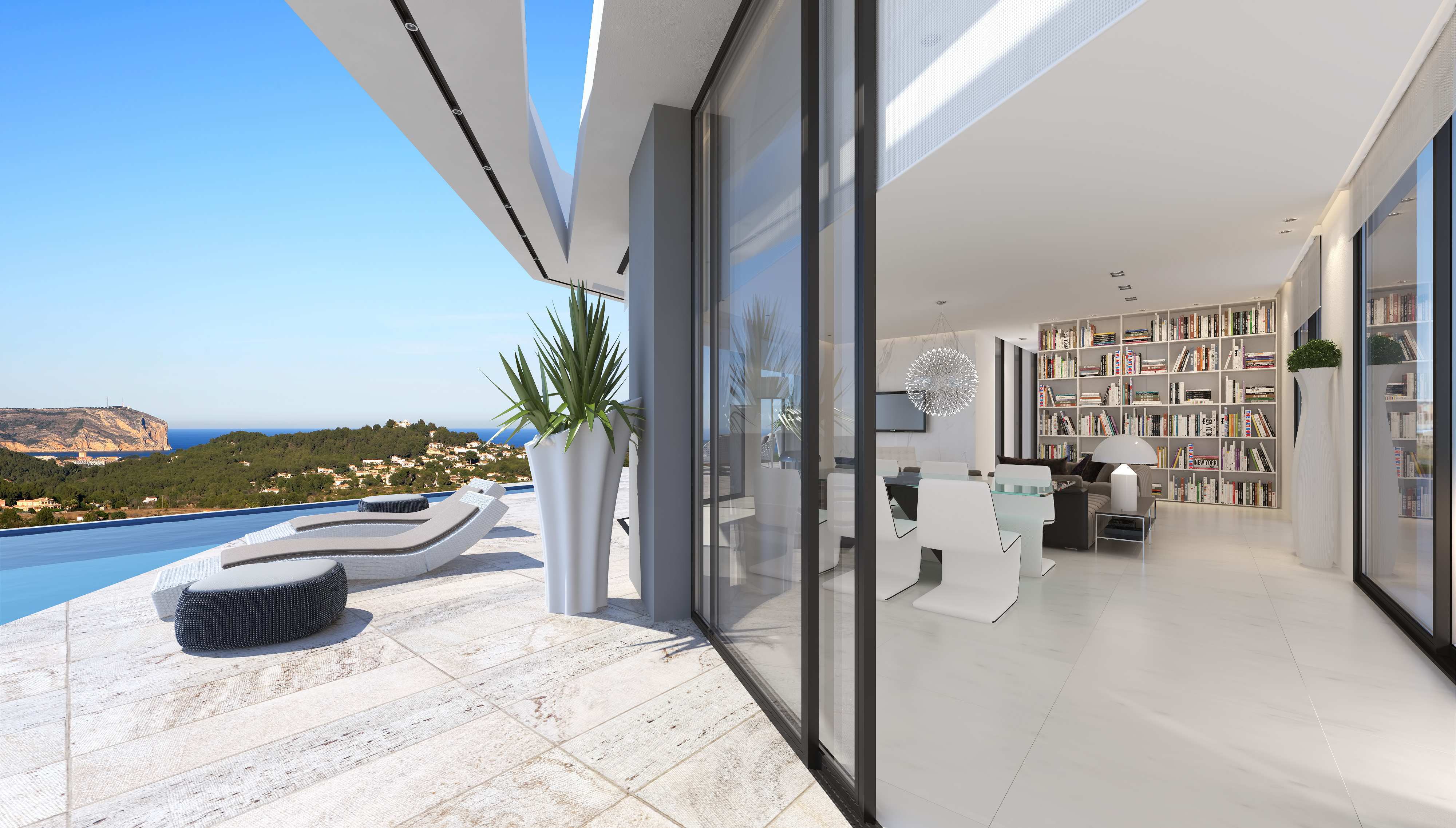 Mooie en volledig ingerichte moderne villa te koop in Javea met prachtig uitzicht