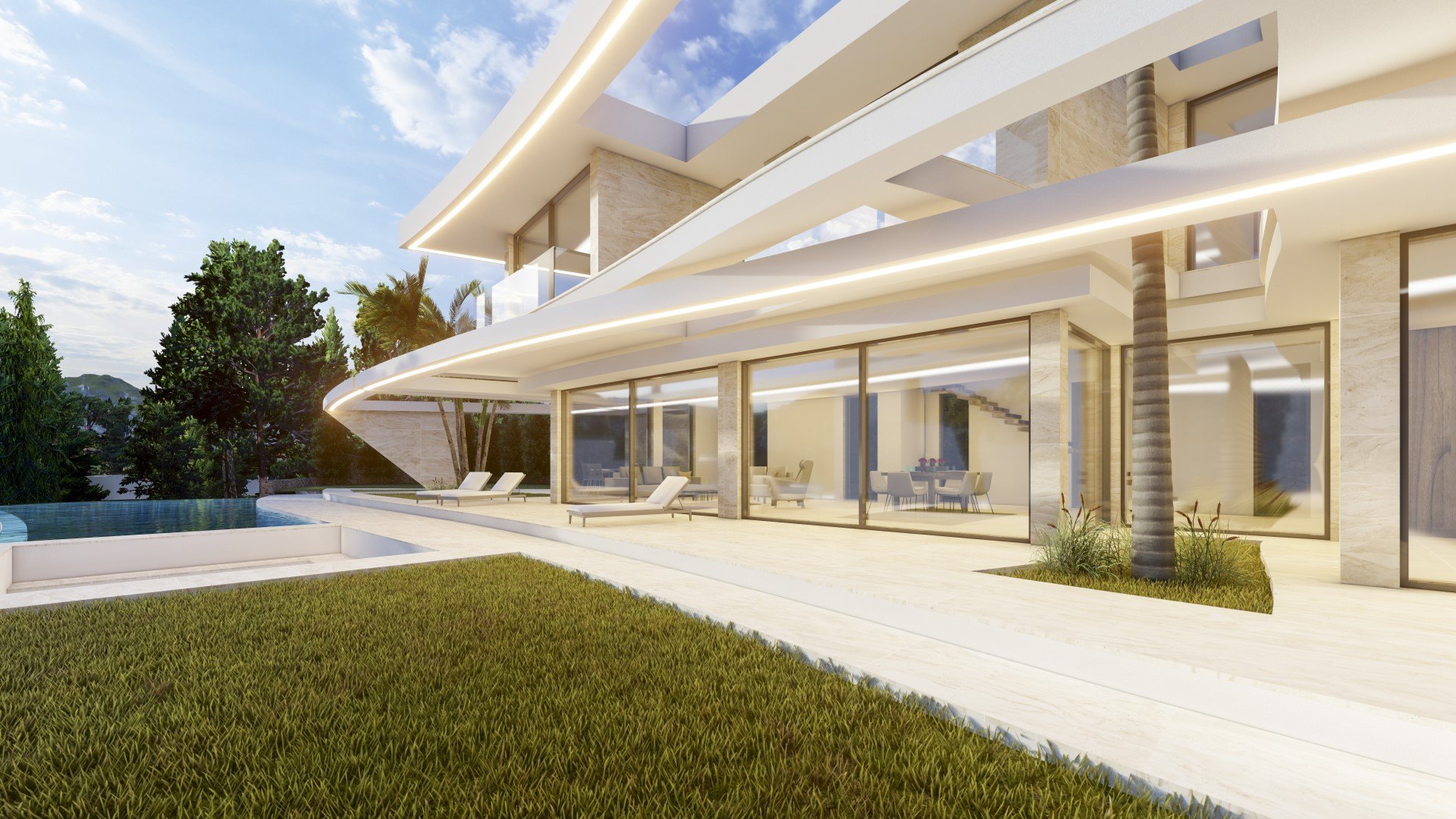 Elegante luxe moderne villa met vier slaapkamers